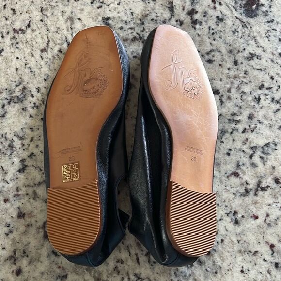 Free People Womens Lace Up Square‎ Toe Slip On Flat Shoes Black Size 38 US 7.5 - Picture 5 of 6